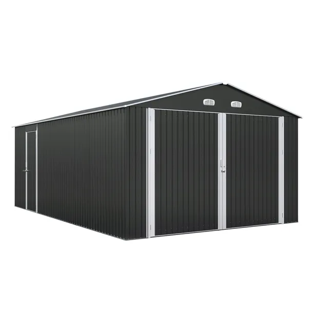 Garaż metalowy blaszany antracyt 602x386x254 cm narzędziownia 23m2 blaszak