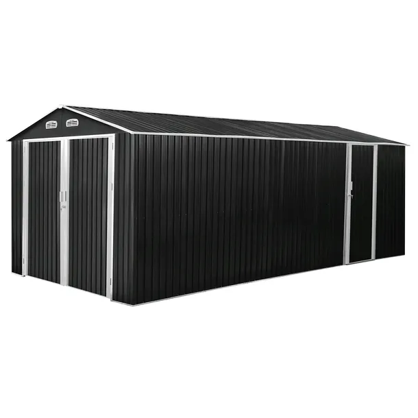 Garaż metalowy blaszany antracyt 602x300x232 cm narzędziownia 18m2 blaszak