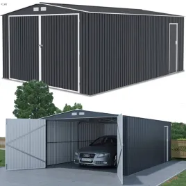 garaz-ogrodowy-metalowy-na-samochod-narzedzia-480x380cm-duza-brama-solidny