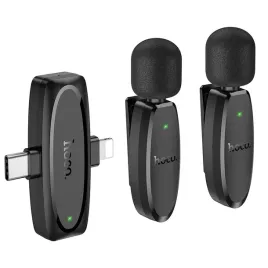 mikrofon-krawatowy-bezprzewodowy-lightning-usb-c-hoco-2-szt-l15-czarny