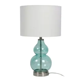 lampa-stolowa-z-abazurem-materialowym-e14-szklana-podstawa