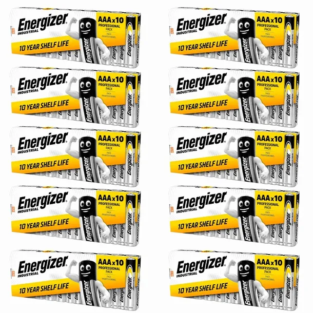 100x Baterie Alkaliczne Energizer Industrial AAA LR03 1,5V Cienkie Paluszki