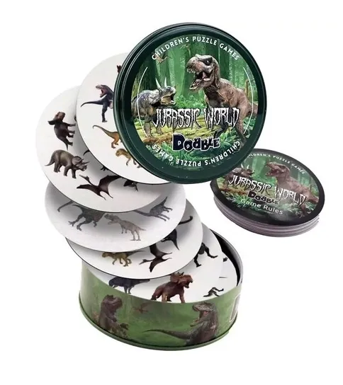 GRA KARCIANA DOBBLE DINOZAURY JURASSIC WORLD GRA RODZINNA DLA DZIECI PUSZKA