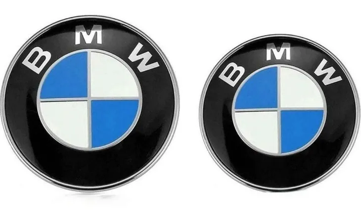 BMW ZNACZEK LOGO MASKA KLAPA 82mm + 74mm KOMPLET EMBLEMAT E46 E90 F10 F30