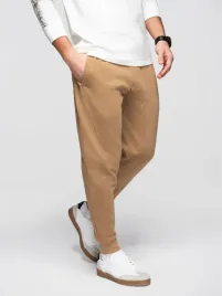 spodnie-meskie-dresowe-ze-sciagaczem-przy-nogawce-basic-jogger-brazowe