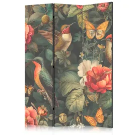 parawan-akustyczny-pokojowy-3-czesci-ptaki-motyle-kwiaty-styl-boho-135x172