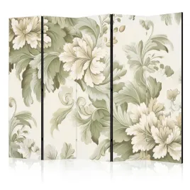 parawan-dwustronny-pokojowy-5-czesci-kremowe-kwiaty-liscie-retro-225x172