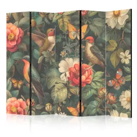 parawan-dwustronny-pokojowy-5-czesci-ptaki-motyle-kwiaty-styl-boho-225x172