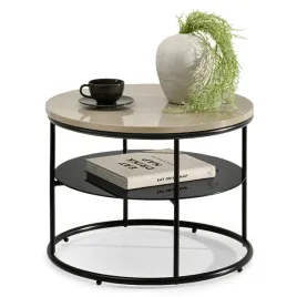 okragly-stolik-kawowy-z-polka-do-salonu-bezowy-polysk-rino-czarny