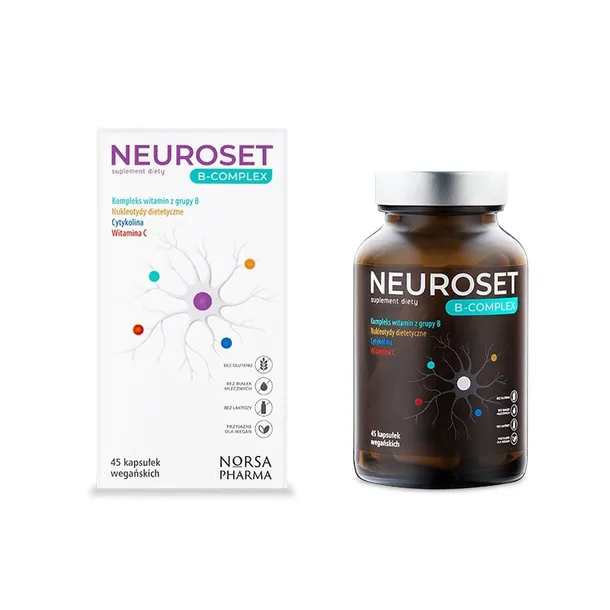 NEUROSET B-COMPLEX witamina B kompleks witamin Norsa Pharma 45 kapsułek