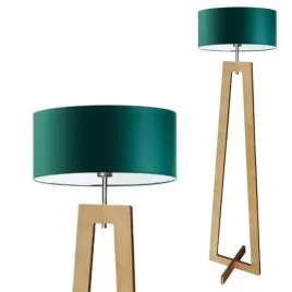 lampa-stojaca-podlogowa-zielen-drewniana-led-e27-z-abazurem-nowoczesna