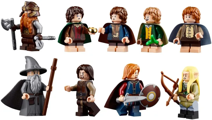 KLOCKI ZESTAW 10 FIGUREK HOBBIT FRODO SAM MERRY PIPIN GOLLUM GANDALF ARAGORN