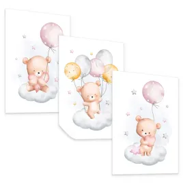 obrazki-do-pokoju-dzieciecego-zestaw-plakatow-set-misie-chmurki-gwiazdy-a4