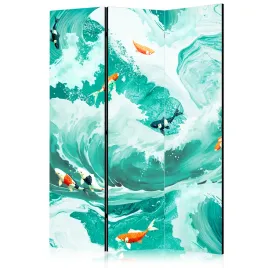 parawan-akustyczny-pokojowy-3-czesci-ryby-koi-wsrod-fal-abstrakcja-135x172