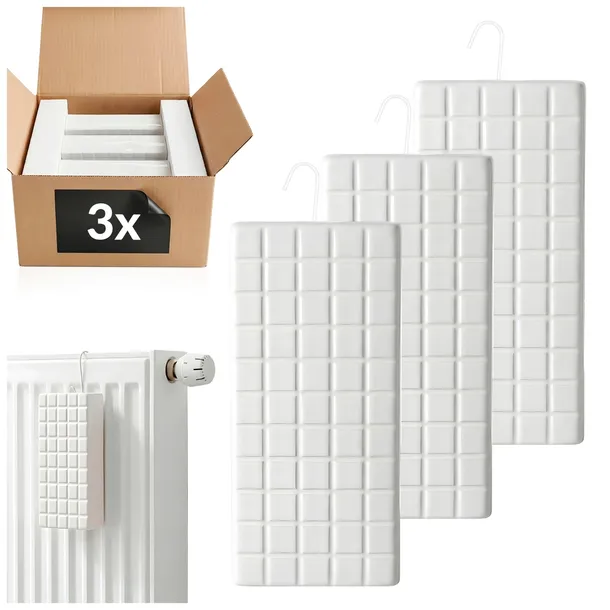 3x Ceramiczny nawilżacz powietrza na kaloryfer ZESTAW 3 sztuk nawilżacze