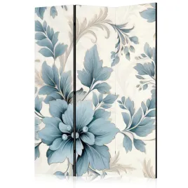 parawan-akustyczny-pokojowy-3-czesci-niebieskie-kwiaty-liscie-retro-135x172