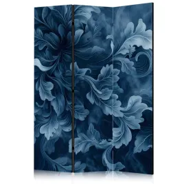 parawan-akustyczny-pokojowy-3-czesci-niebieskie-liscie-ornamenty-135x172