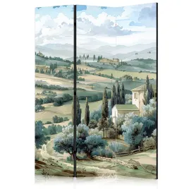 parawan-akustyczny-pokojowy-3-czesci-pejzaz-toskania-natura-cyprysy-135x172