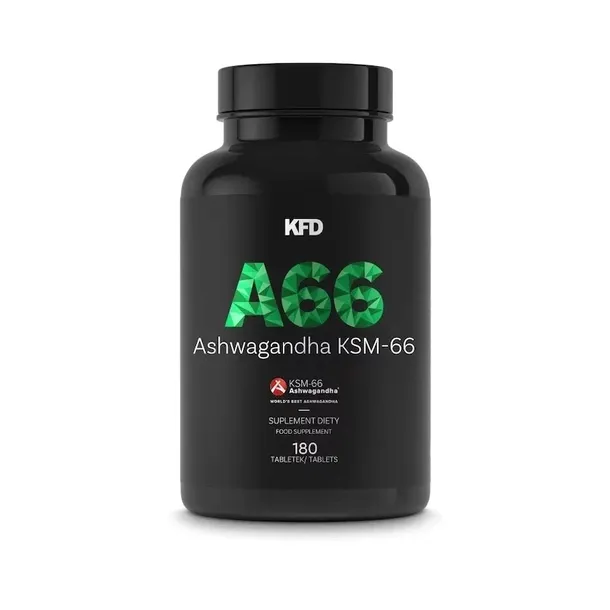 ASHWAGANDHA zdrowy LEPSZY SEN spokój KFD Ashwagandha KSM-66 180 tabl.