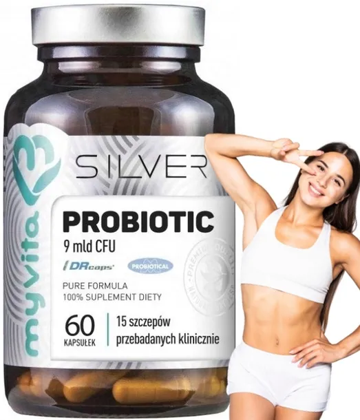 PROBIOTYK ZDROWE JELITA MyVita Silver Pure 100% Probiotyk 9mld 60 kaps.