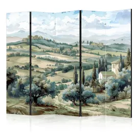 parawan-dwustronny-pokojowy-5-czesci-pejzaz-toskania-natura-cyprysy-225x172