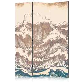 parawan-akustyczny-pokojowy-3-czesci-wzburzony-ocean-fale-retro-135x172