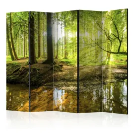 parawan-dwustronny-pokojowy-5-czesci-las-jezioro-natura-drzewa-3d-225x172