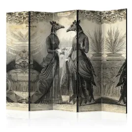 parawan-dwustronny-pokojowy-5-czesci-abstrakcja-rozmowa-styl-retro-225x172