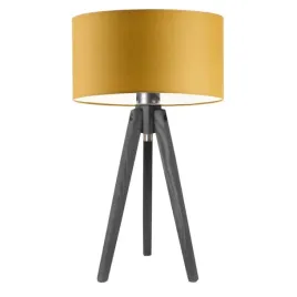lampka-nocna-biurkowa-drewniana-stolowa-musztardowa-trojnog-abazur-led-e27