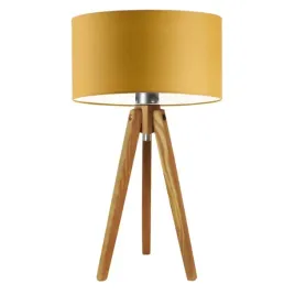 lampka-nocna-biurkowa-drewniana-stolowa-musztardowa-trojnog-abazur-led-e27