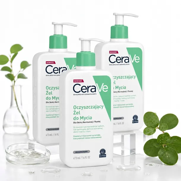 CeraVe Oczyszczający Żel Do Mycia 3 x 473 ml Zestaw Foaming Cleanser