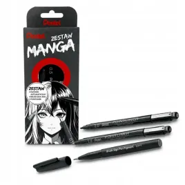 pentel-manga-cienkopis-05mm-czarny-brush-czarny-olowek-automatyczny