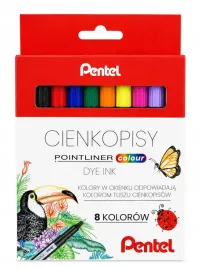 cienkopisy-8-kolorow-pentel-pointliner-color