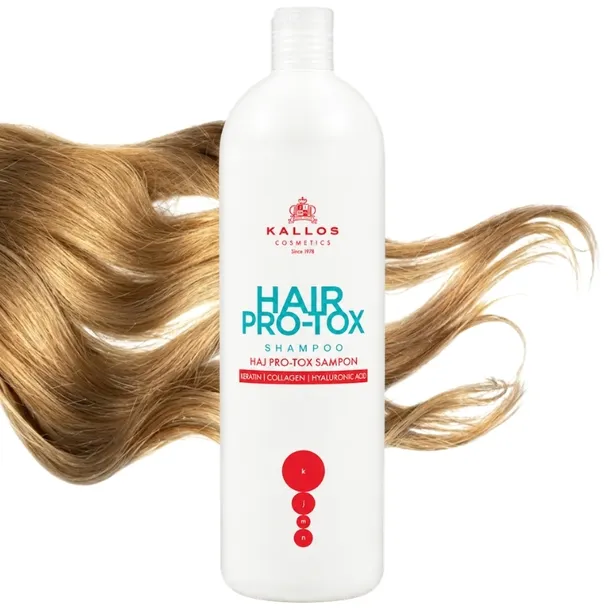 KALLOS HAIR PRO-TOX SZAMPON DO WŁOSÓW Z KWASEM HIALURONOWYM KERATYNĄ 1000ML