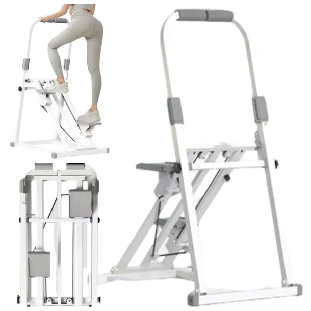 Stepper Schodowy Składany 3 Poziomy 150kg Treningowy Pionowy Wspinacz Biały