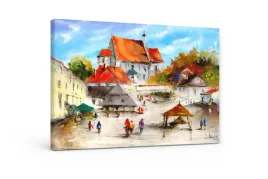obraz-na-plotnie-kazimierz-nad-wisla-rynek-impresjonizm-50x70