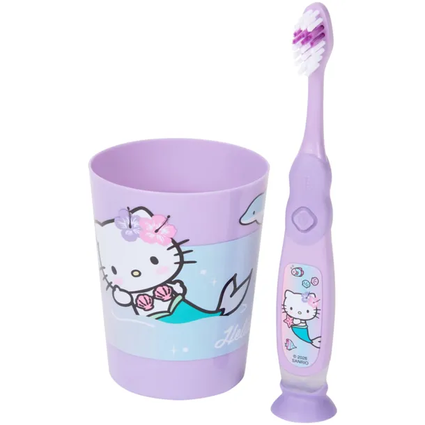 SZCZOTECZKA do zębów z timerem + KUBECZEK HELLO KITTY