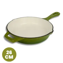 patelnia-zeliwna-emaliowany-26cm-oliwkowa-praktyczne-naczynie-kuchenne