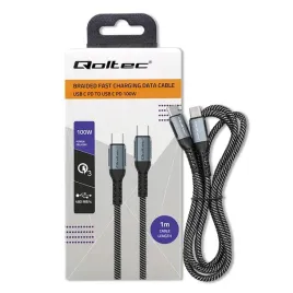 kabel-usb-qoltec-2-0-typ-c-or-usb-2-0-typ-c-100wor-qc-3-0-or-pd-or-1m-or-czarny