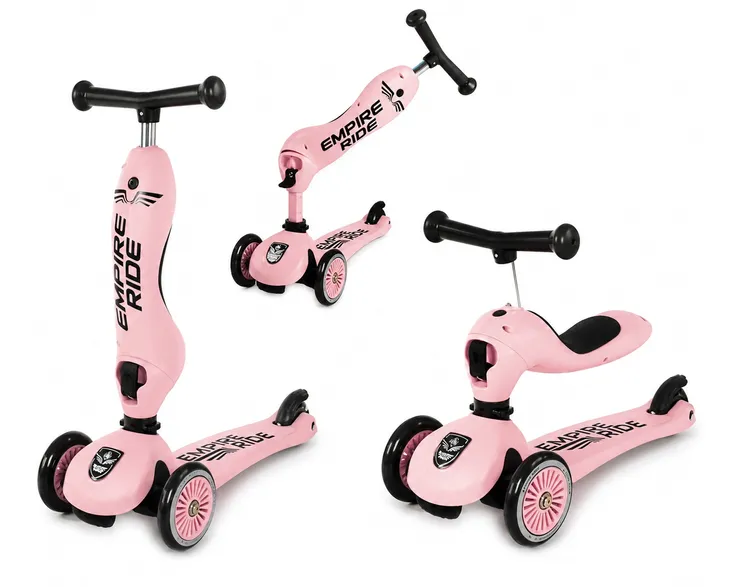 Hulajnoga Dla Dzieci Empire Ride Jeździk 2w1 Scoot Highwaykick Różowa