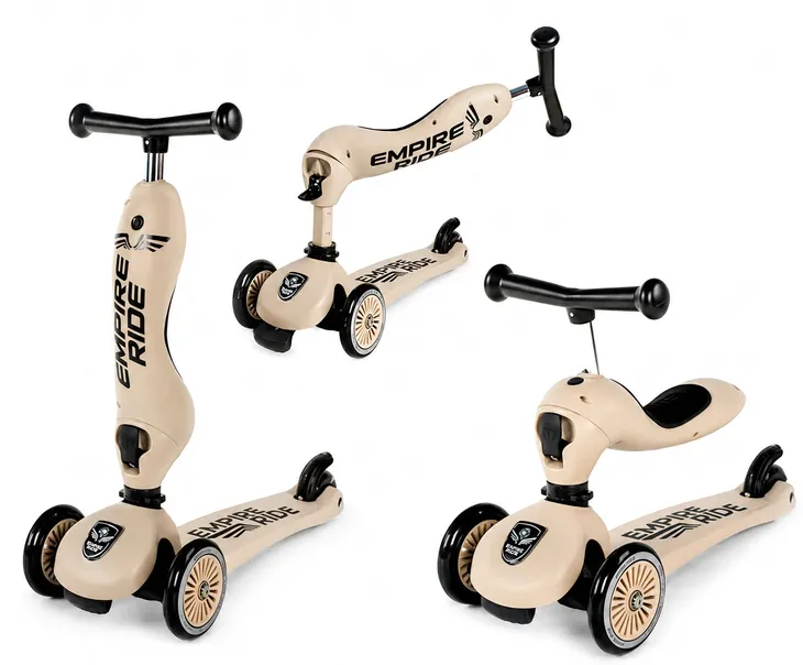 Hulajnoga Dla Dzieci Empire Ride Jeździk 2w1 Scoot Highwaykick Beżowa