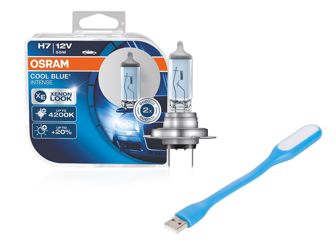 Osram Żarówki H7 Cool Blue Intense XenonLook 4200K + lampka USB - ERLI.pl