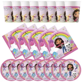 8xtalerzyki-20-cm-8x-kubeczki-200-ml-20-serwetek-koci-domek-gabi-8-szt