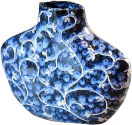 wazon-ceramiczny-niebieski-z-bialymi-galeziami-szeroki-model-z-kolekcji