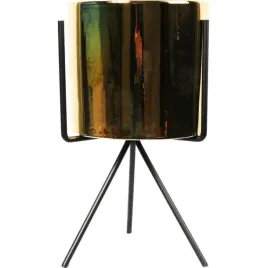 zlota-ceramiczna-oslonka-na-metalowym-trojnogu-30x16cm