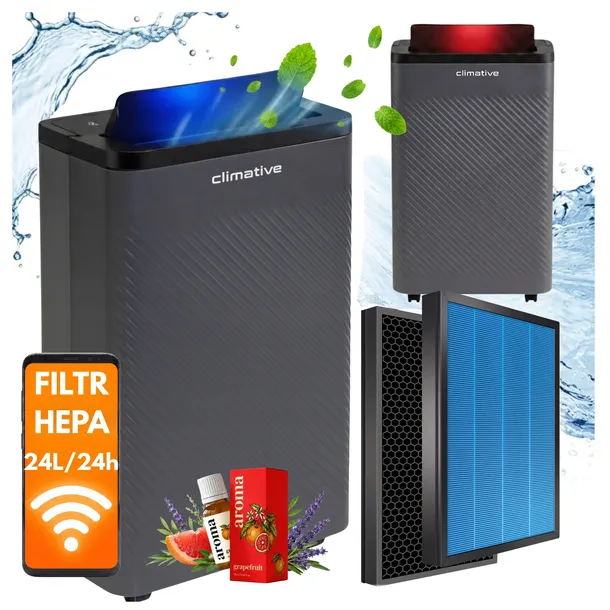 Pochłaniacz wilgoci 24l/24h osuszacz powietrza Nexi UV ION WiFi HEPA 50m²