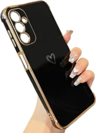 ztofera-etui-samsung-galaxy-a14-5g-serce-czarne-ze-zlota-ramka