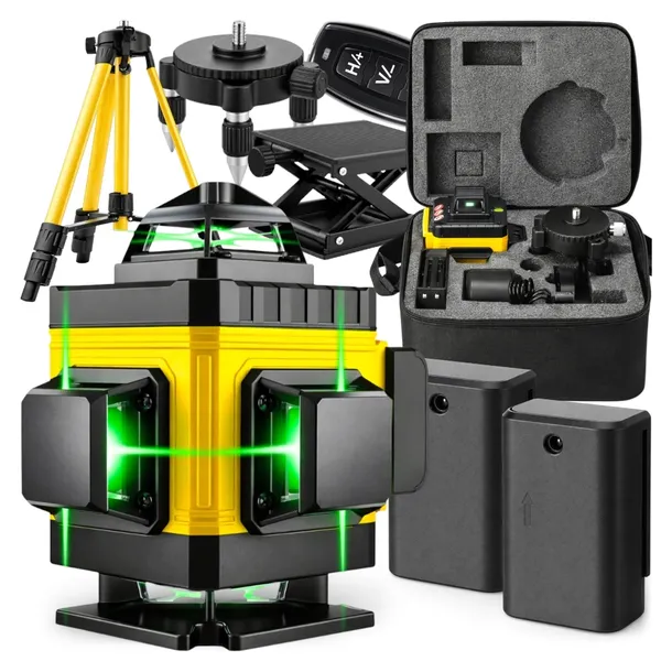 POZIOMICA LASEROWA POZIOMNICA 4D 16 LINII 360 KRZYŻOWA STATYW ELEKTRONICZNA