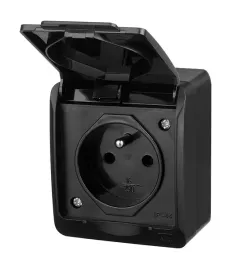 hermes-gniazdo-pojedyncze-czarne-ip44-0321-09