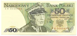 banknot-50-zl-k-swierczewski-1988r-seria-kh-stan-unc